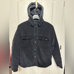 Zara Dnwr Men's Black Corduroy Jacket with Hood